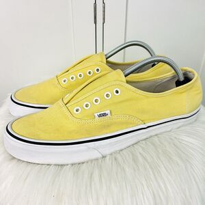 Vans Authentic Summer Yellow Lo Top Sneakers Shoes (Needs Laces) Mens 11.5